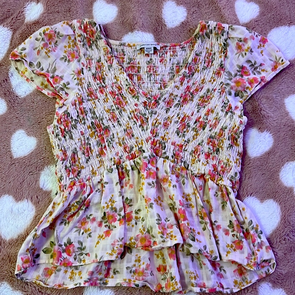 Floral American V-neck top